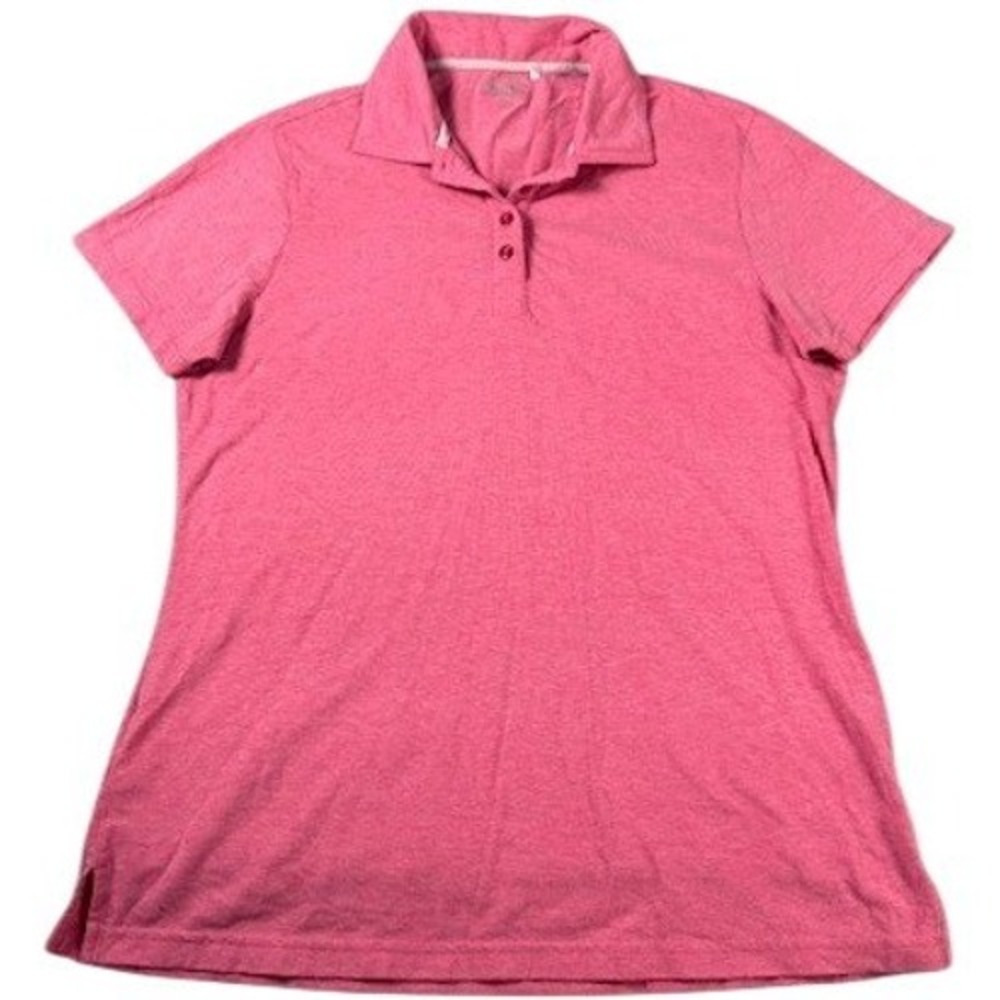 Ping Golf Polo Shirt Womens Medium Pink Heathered‎ Short Sleeve Athletic Top